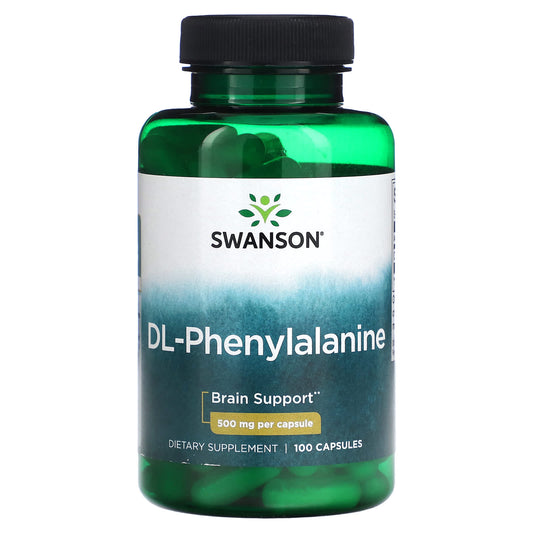Swanson, DL-Phenylalanine, 500 mg, 100 Capsules - Image 1