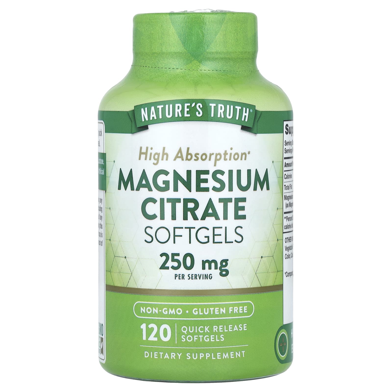 Nature's Truth, Magnesium Citrate, 120 Quick Release Softgels (125 mg per Softgel) - Image 1