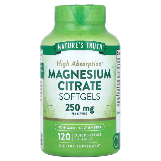 Nature's Truth, Magnesium Citrate, 120 Quick Release Softgels (125 mg per Softgel) - Image 1