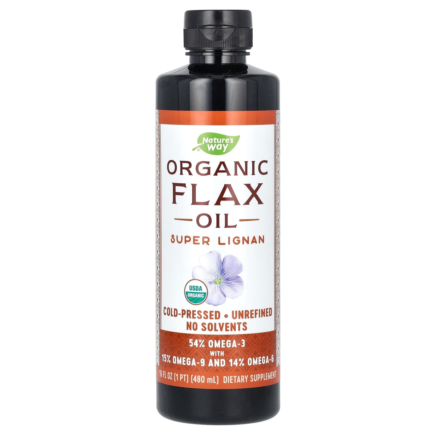 Nature's Way, Organic Flax Oil, Super Lignan, 16 fl oz (480 ml) - Image 1