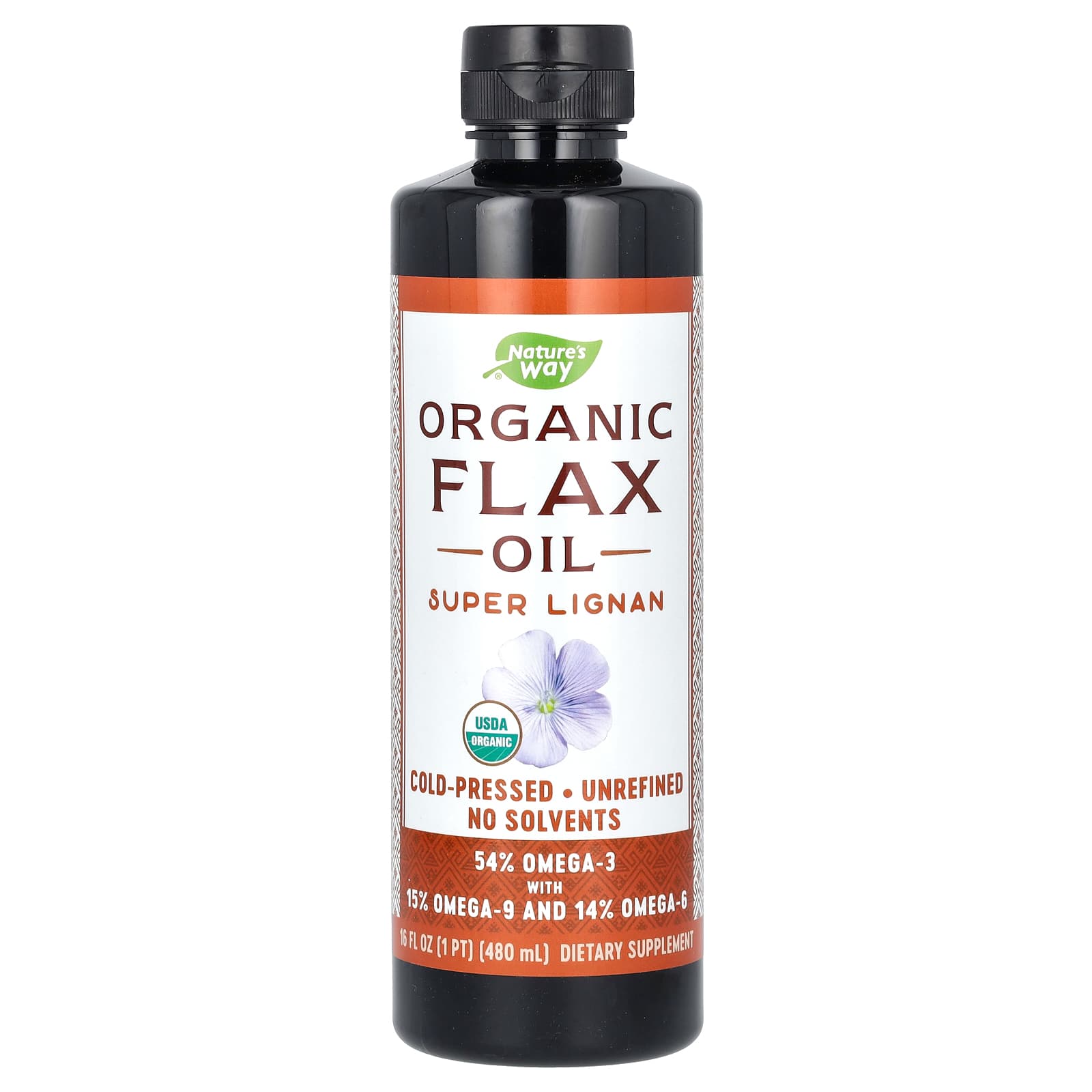 Nature's Way, Organic Flax Oil, Super Lignan, 16 fl oz (480 ml) - Image 1