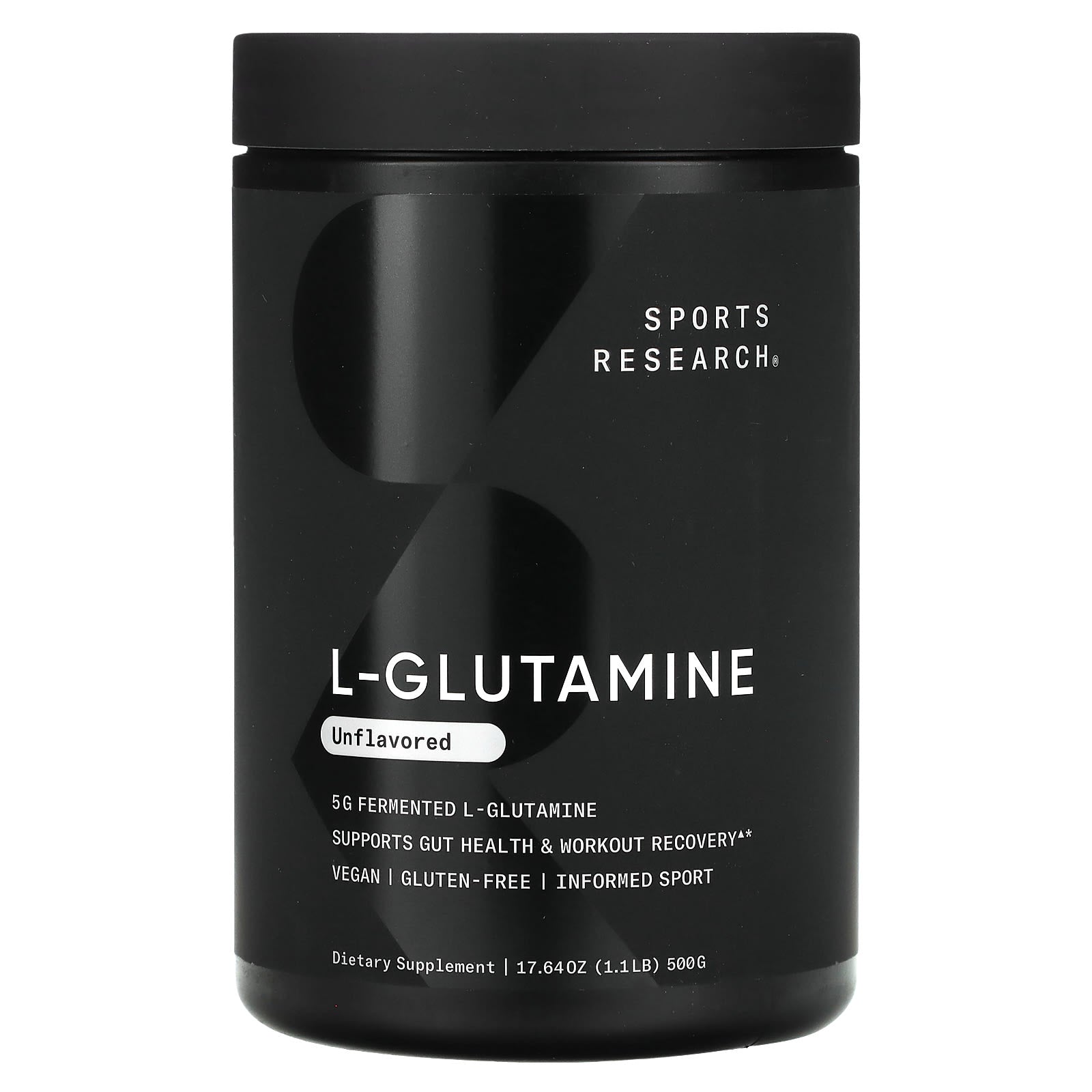 Sports Research, L-Glutamine, Unflavored, 1.1 lbs (500 g) - Image 1