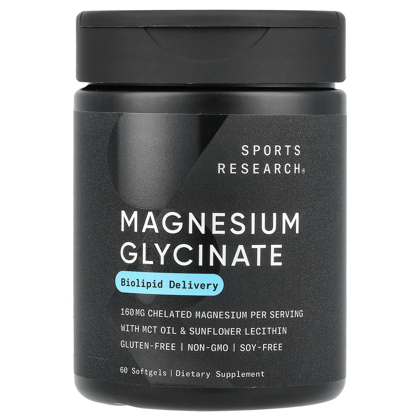 Sports Research, Magnesium Glycinate, 60 Softgels (80 mg per Softgel) - Image 1