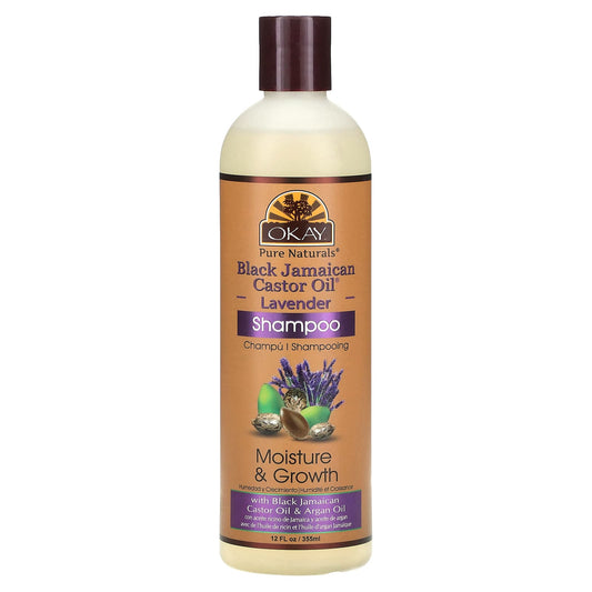 Okay Pure Naturals, Black Jamaican Castor Oil, Shampoo, Lavender, 12 fl oz (355 ml) - Image 1