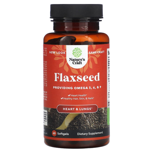 Nature's Craft, Flaxseed, 1,000 mg, 60 Softgels - Image 1