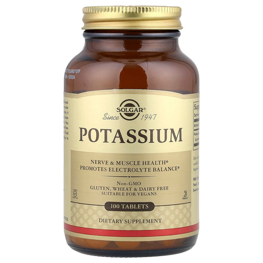 Solgar, Potassium, 100 Tablets (99 mg per Tablet) - Image 1