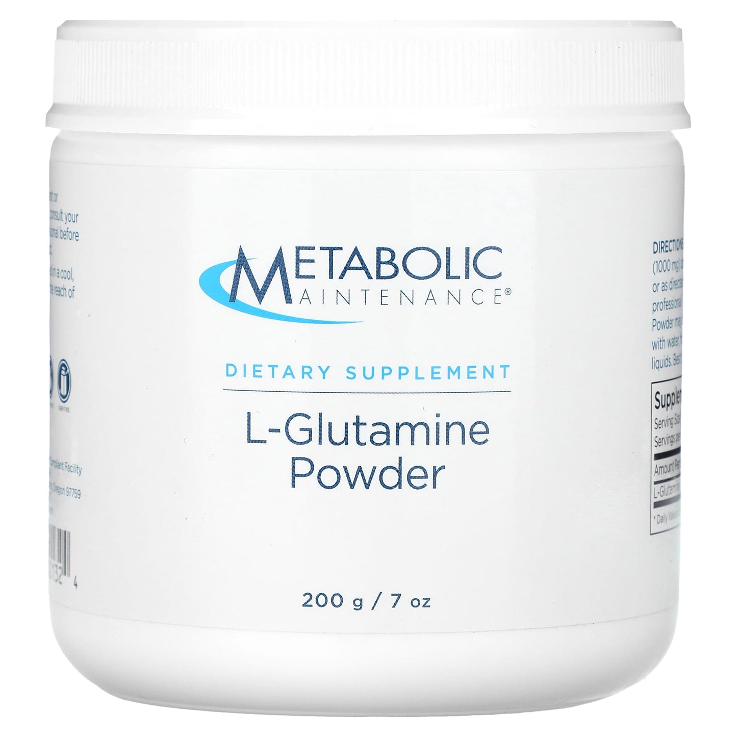 Metabolic Maintenance, L-Glutamine Powder, 7 oz (200 g) - Image 1