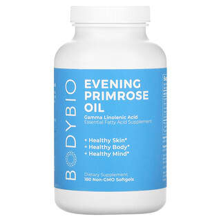 Evening Primrose Oil Supplement by BodyBio - 180 Non-GMO Softgels