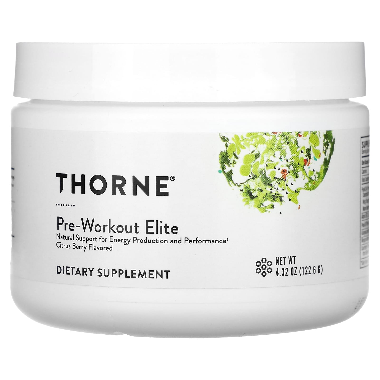 Thorne, Pre-Workout Elite, Citrus Berry, 4.32 oz (122.6 g) - Image 1