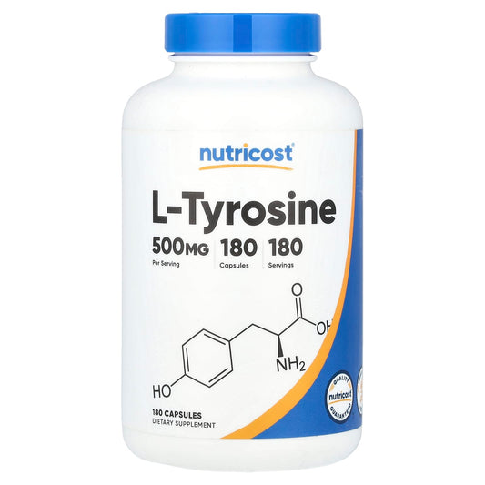 Nutricost, L-Tyrosine, 500 mg, 180 Capsules - Image 1