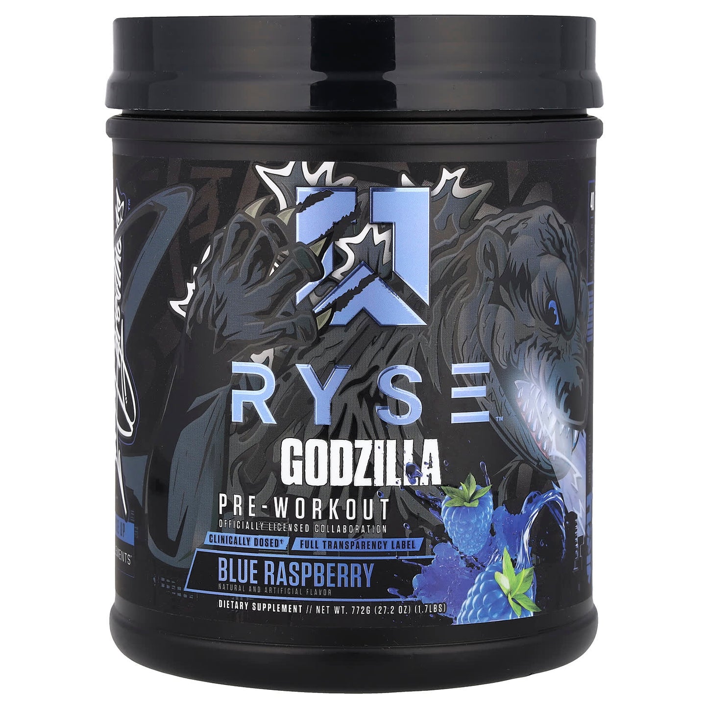 RYSE, Godzilla, Pre-Workout, Blue Raspberry, 1.7 lbs (772 g) - Image 1