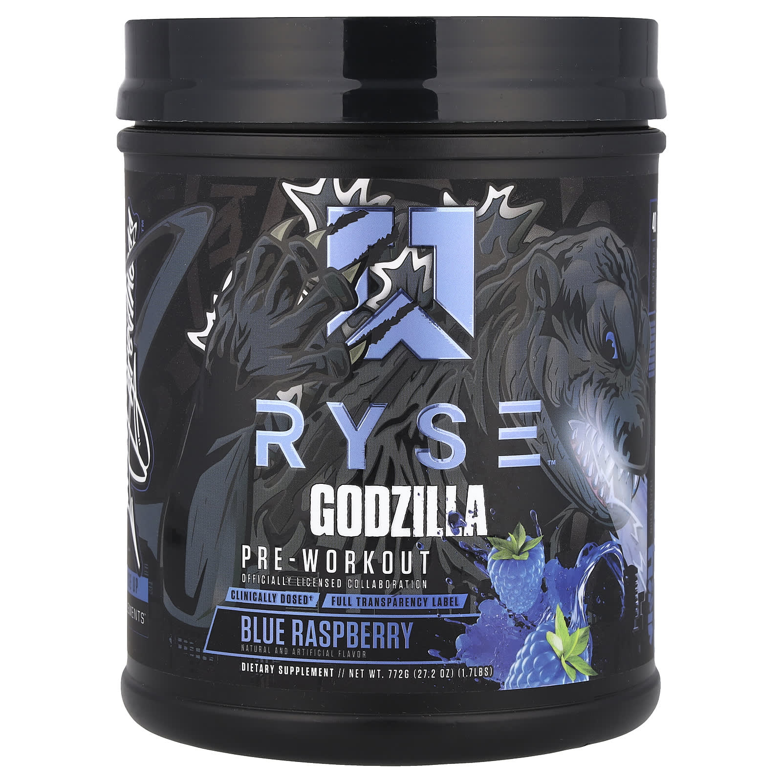 RYSE, Godzilla, Pre-Workout, Blue Raspberry, 1.7 lbs (772 g) - Image 1