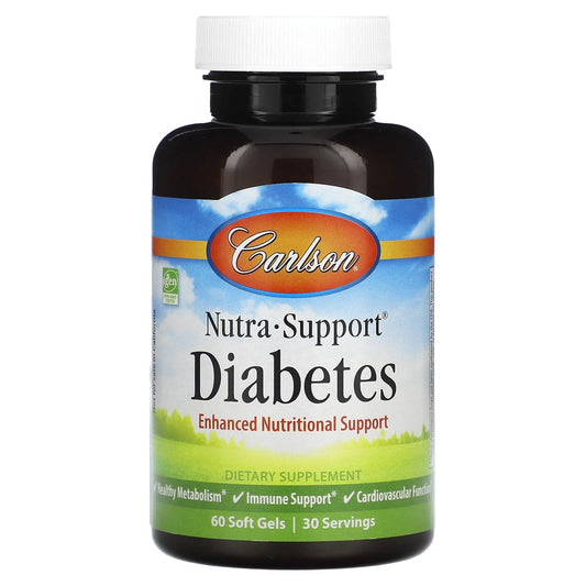 Carlson Nutra-Support Diabetes Support Supplement 60 Soft Gels - Image 1