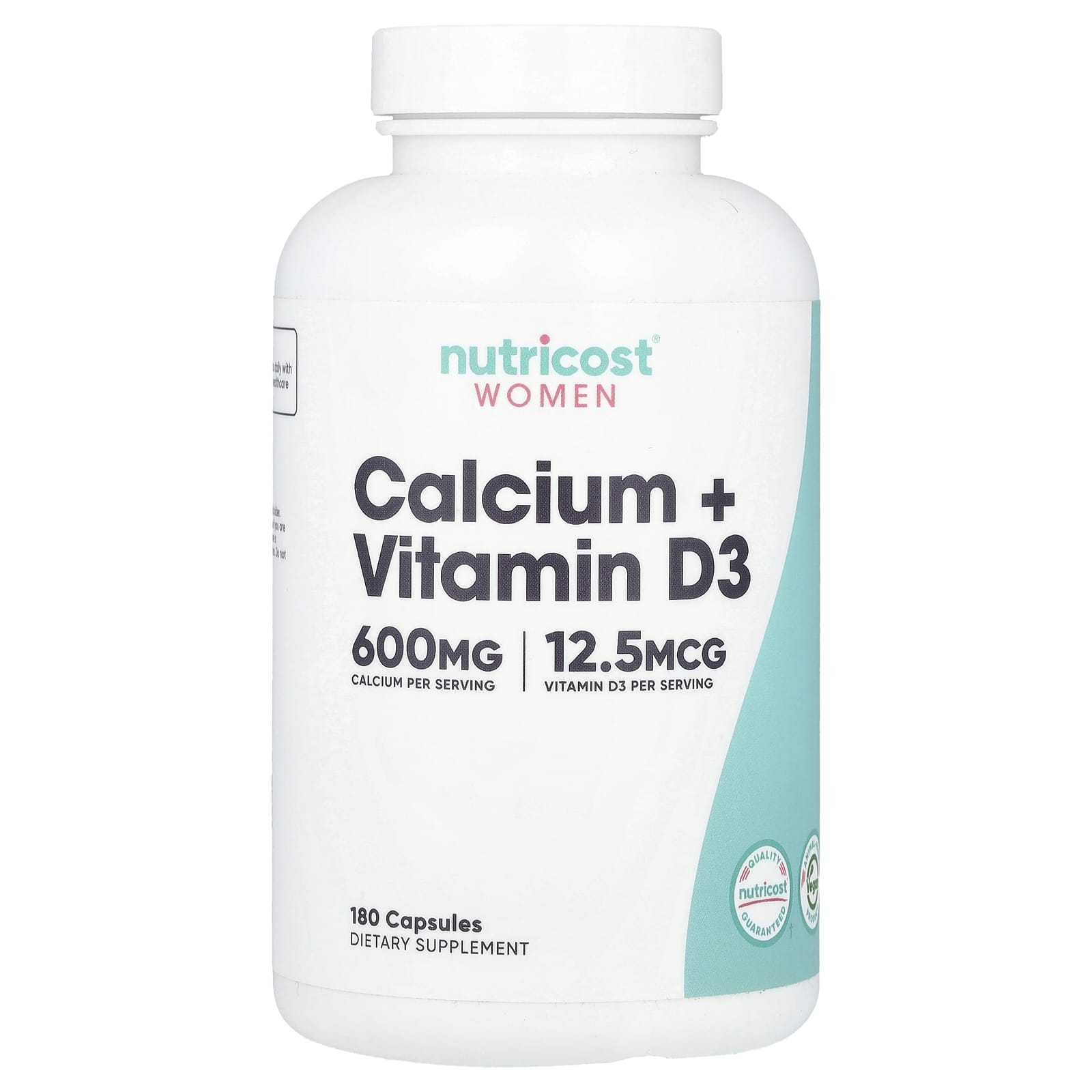 Nutricost, Women, Calcium + Vitamin D3, 180 Capsules - Image 1