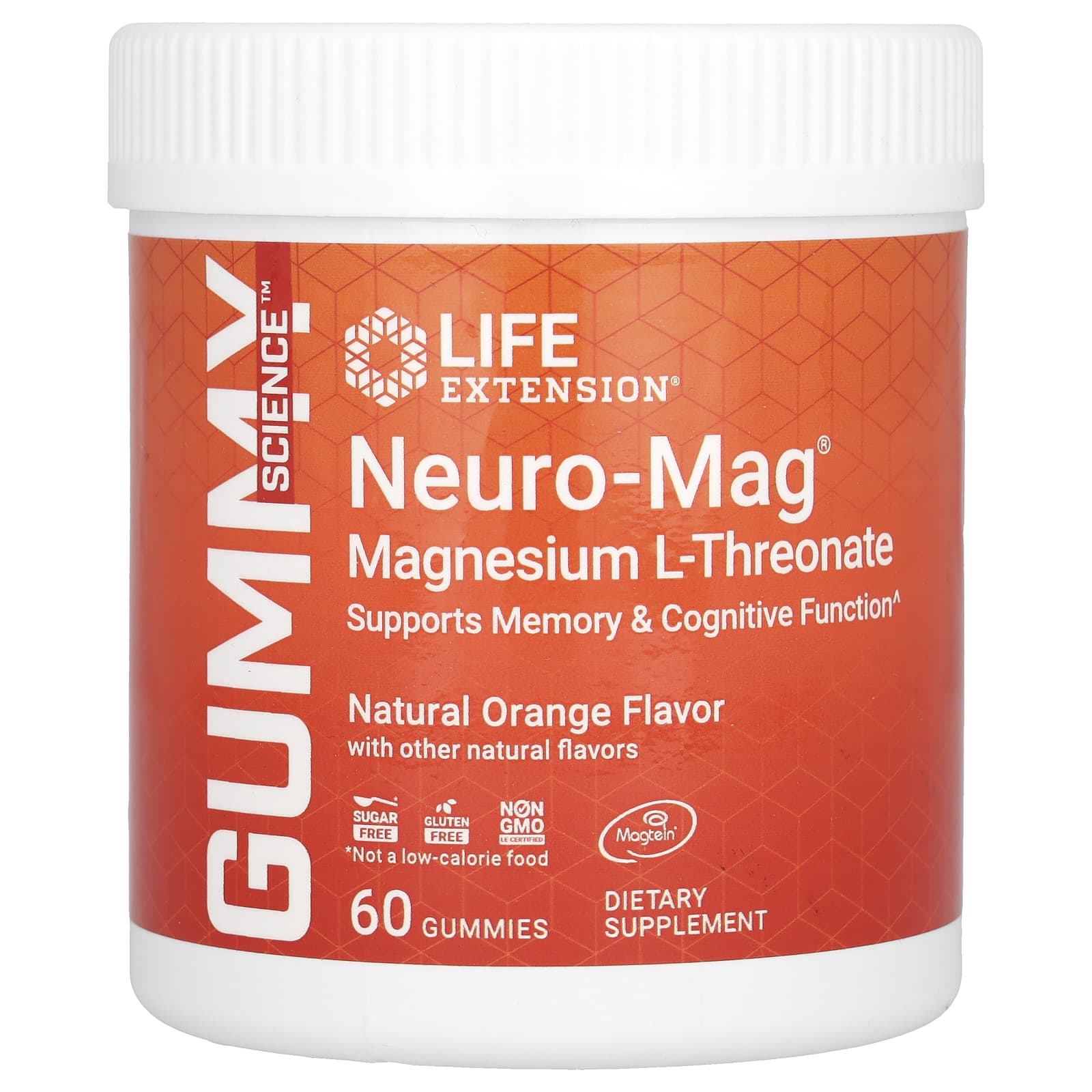 Life Extension, Neuro-Mag, Magnesium L-Threonate, Natural Orange, 60 Gummies - Image 1