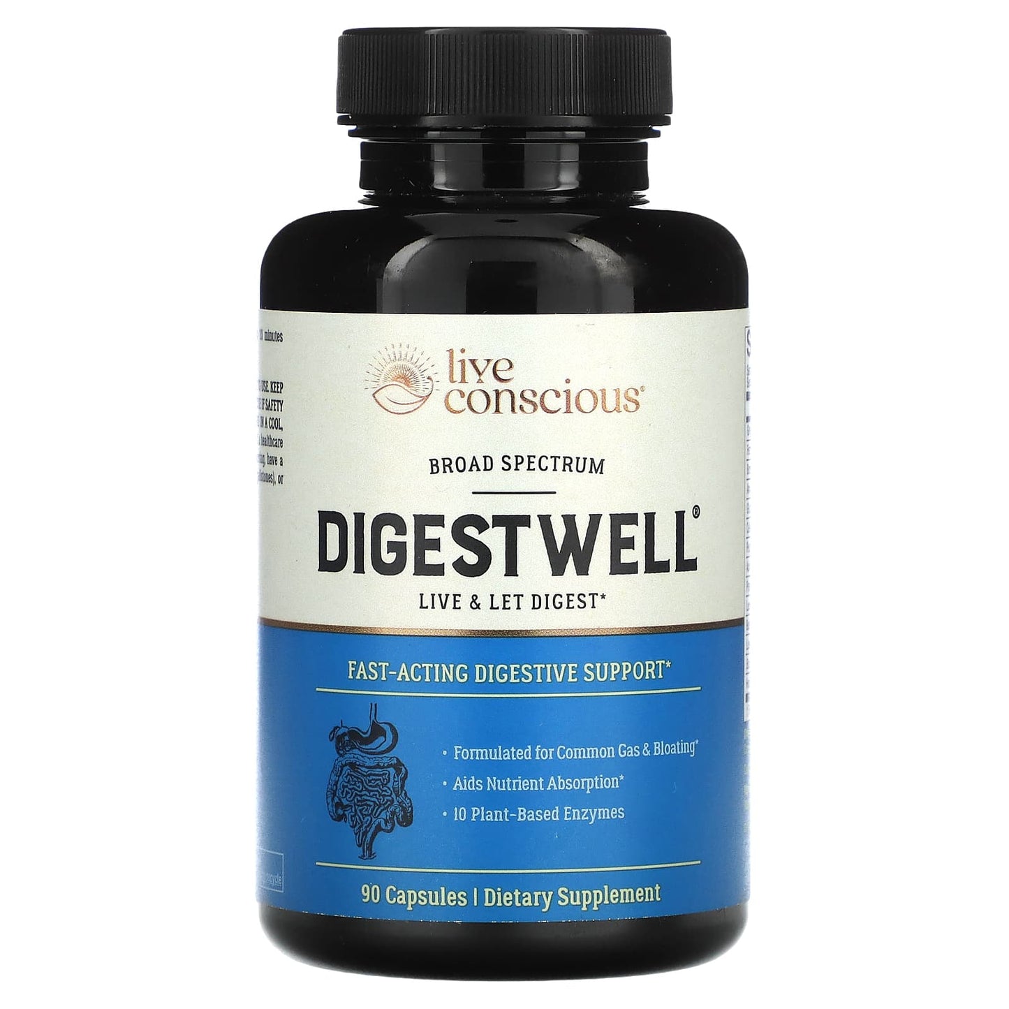Live Conscious, Digestwell, 90 Capsules - Image 1