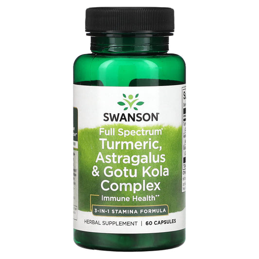 Swanson, Full Spectrum Turmeric, Astragalus & Gotu Kola Complex, 60 Capsules - Image 1