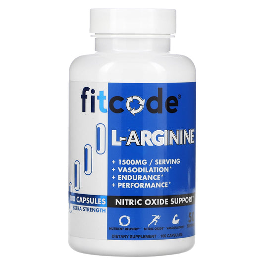 <span>Maximize Endurance & Energy with FITCODE L-Arginine 1500mg 100 Capsules</span> - Image 1