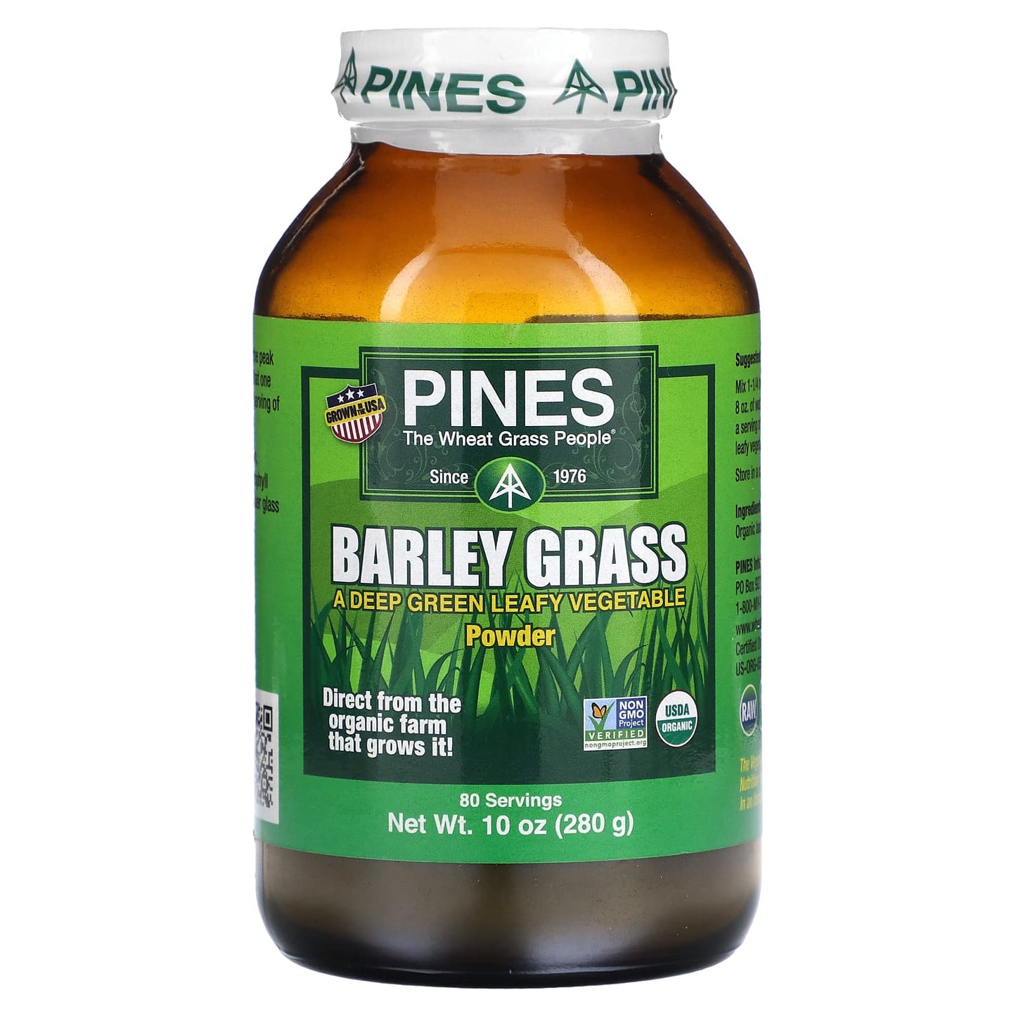 Pines International, Barley Grass Powder, 10 oz (280 g) - Image 1