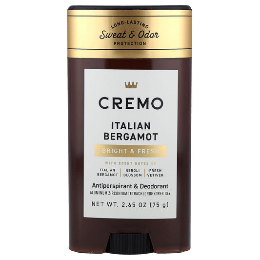 Cremo Italian Bergamot Antiperspirant & Deodorant, 2.65 oz (75 g) - Image 1