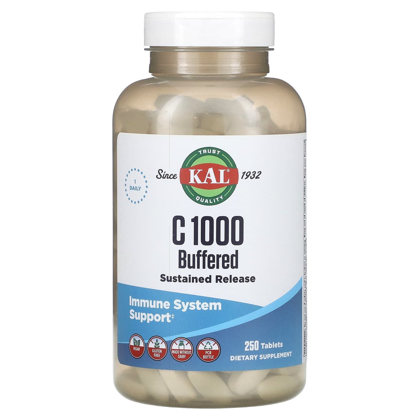 KAL, C 1000 Sustained Release, Buffered, 250 Tablets - Image 1