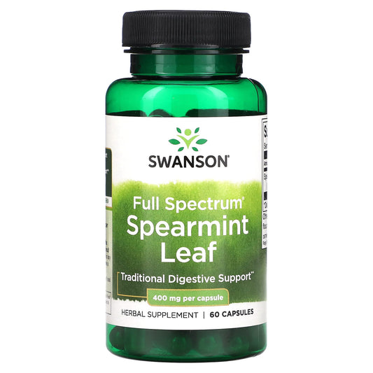 Swanson, Full Spectrum Spearmint Leaf, 400 mg, 60 Capsules - Image 1