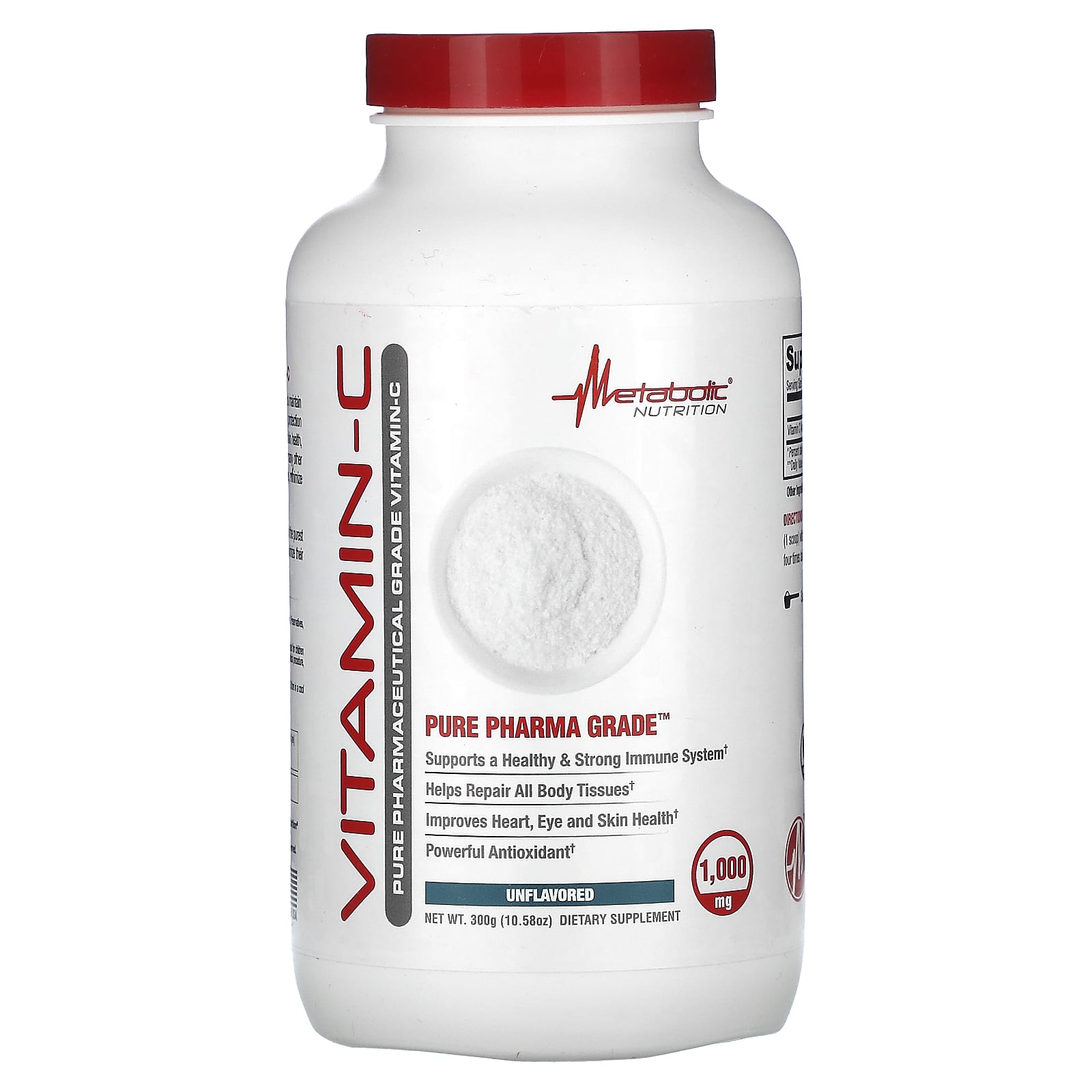 Metabolic Nutrition, Vitamin-C, Unflavored, 10.58 oz (300 g) - Image 1