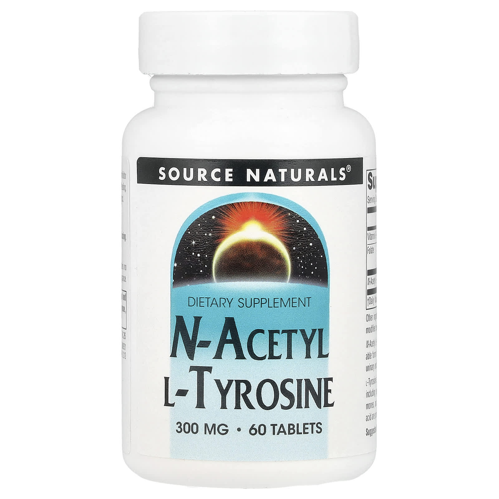Source Naturals, N-Acetyl L-Tyrosine, 300 mg, 60 Tablets - Image 1