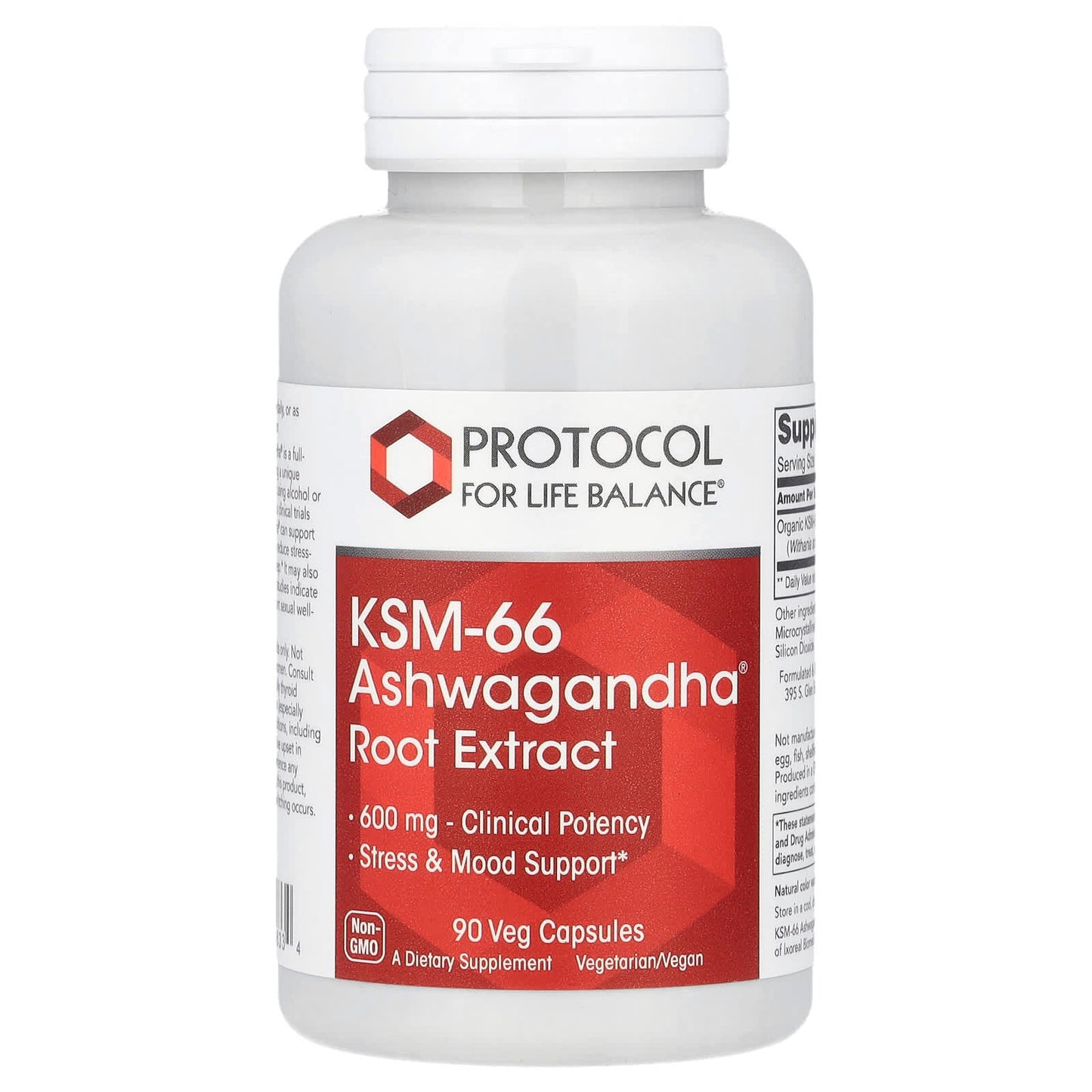 Protocol for Life Balance, KSM-66 Ashwagandha® Root Extract, 600 mg, 90 Veg Capsules - Image 1