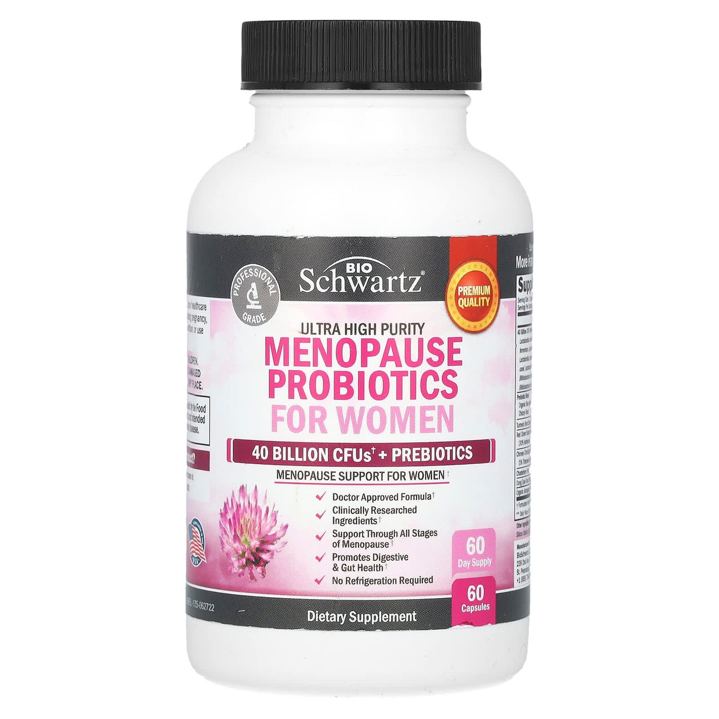 Menopause Support Probiotics for Women - BioSchwartz 60 Capsules - Image 1