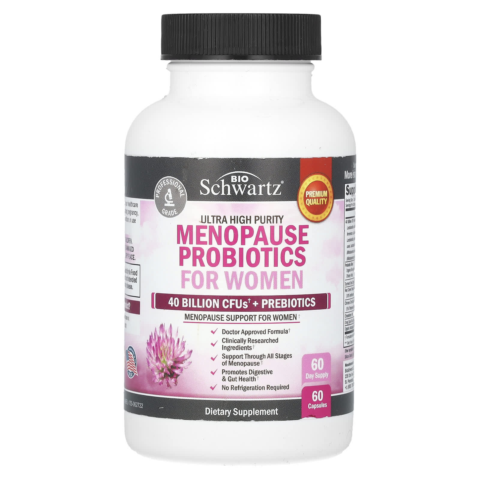 Menopause Support Probiotics for Women - BioSchwartz 60 Capsules - Image 1