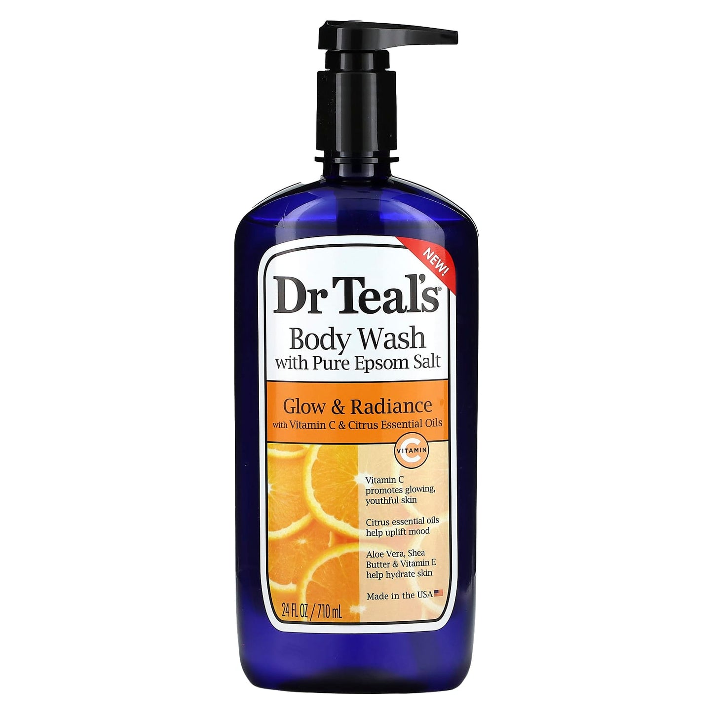 Dr. Teal's Glow & Radiance Body Wash with Epsom Salt & Vitamin C - 24 fl oz - Image 1