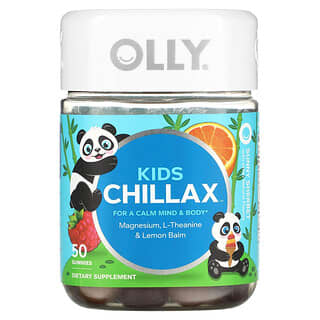 OLLY Kids Chillax Sunny Sherbet 50 Gummies, Calming Dietary Supplement