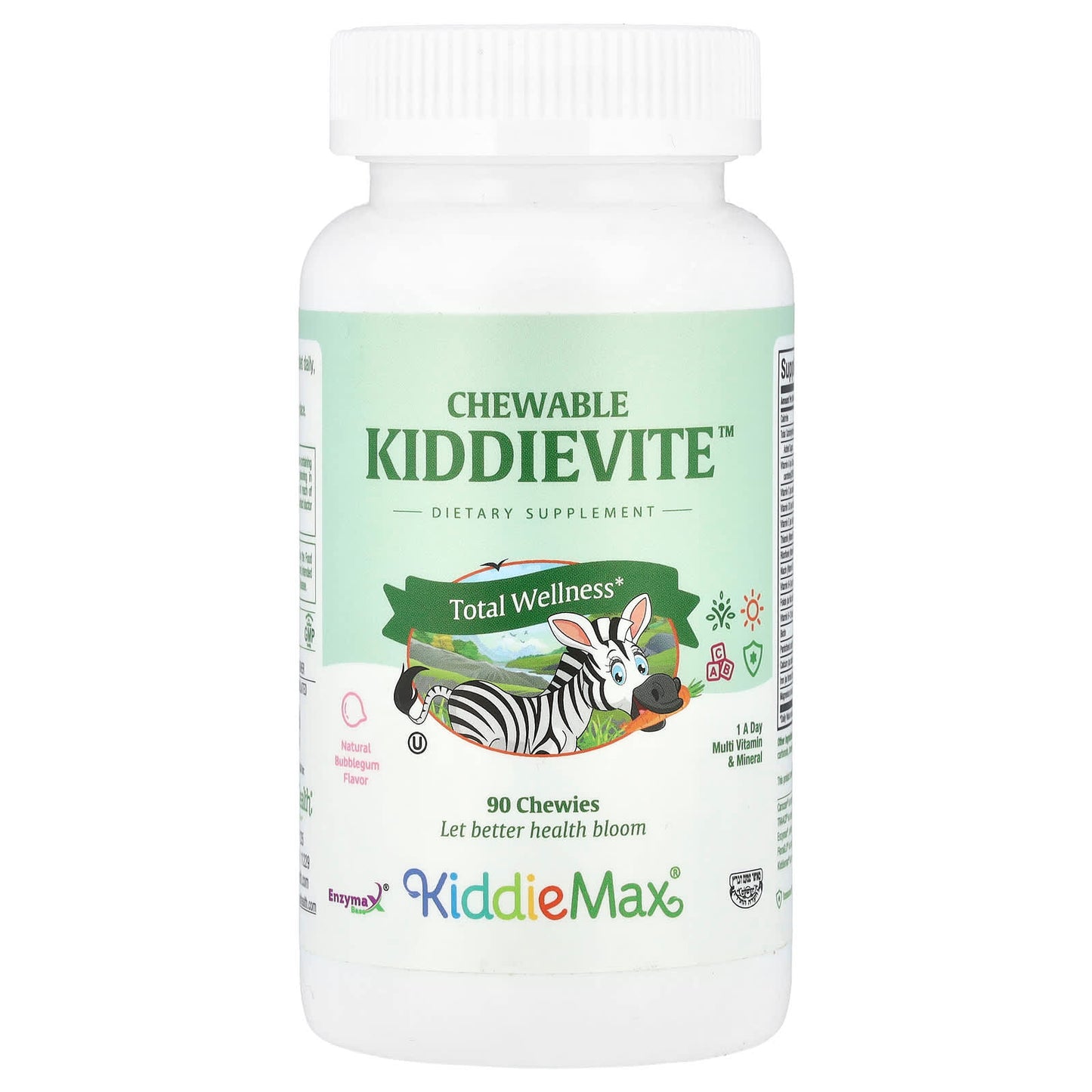 Maxi Health, KiddieMax® Chewable Kiddievite™, Natural Bubblegum, 90 Chewies - Image 1