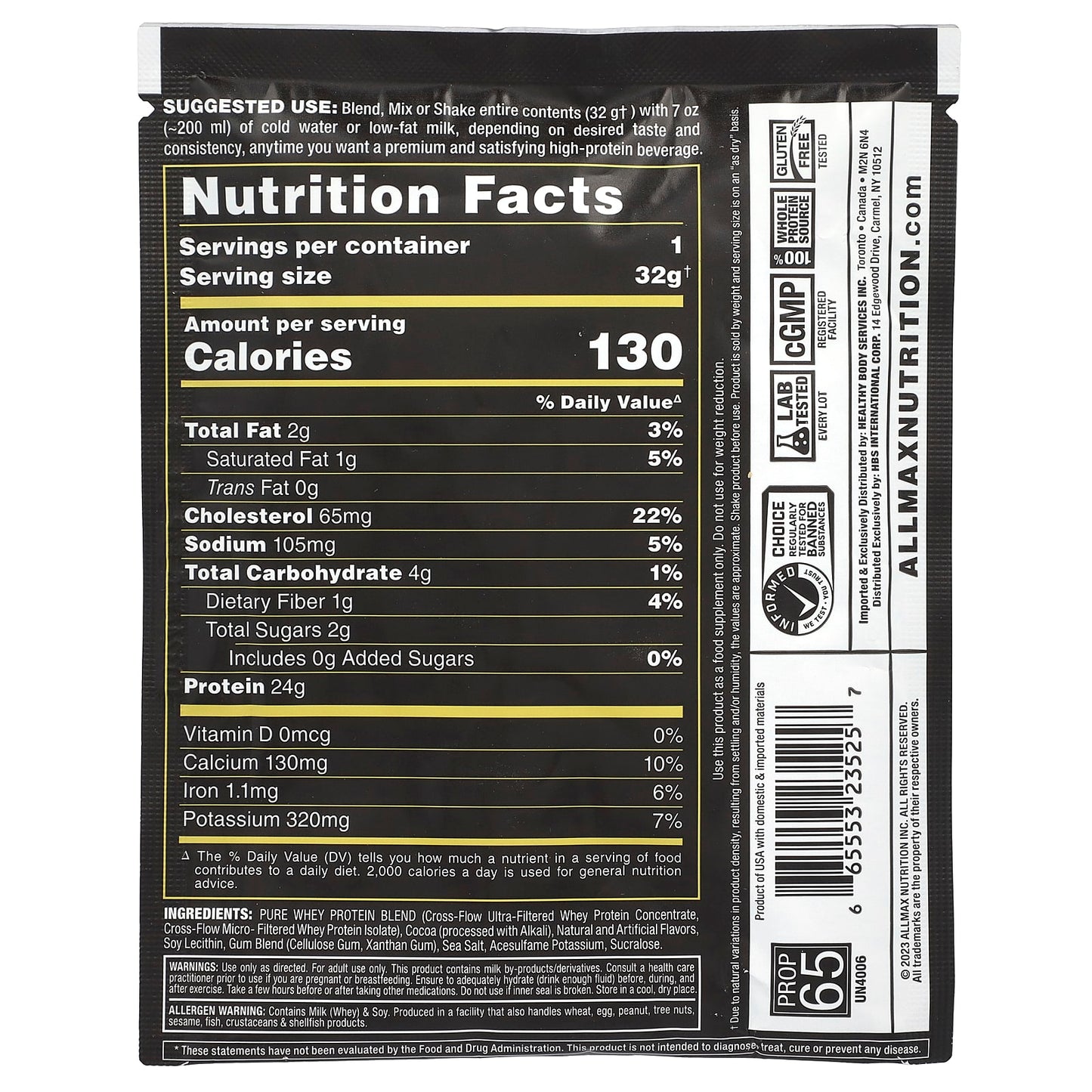 ALLMAX Gold Allwhey 100% Premium Whey Protein Chocolate - Image 2