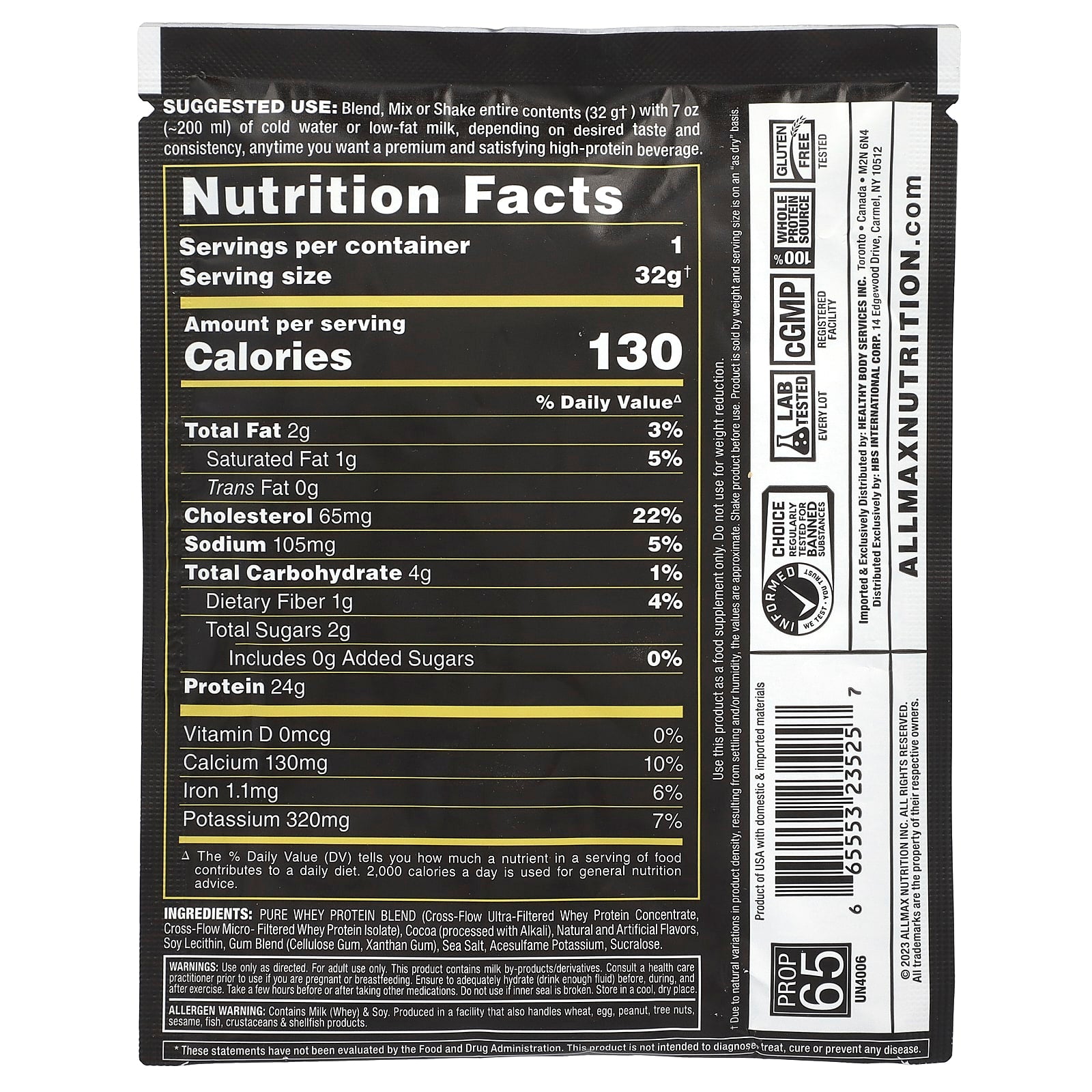 ALLMAX Gold Allwhey 100% Premium Whey Protein Chocolate - Image 2
