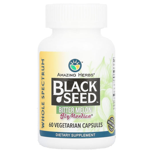 Amazing Herbs Black Seed Bitter Melon Dietary Supplement 60 Capsules - Image 1