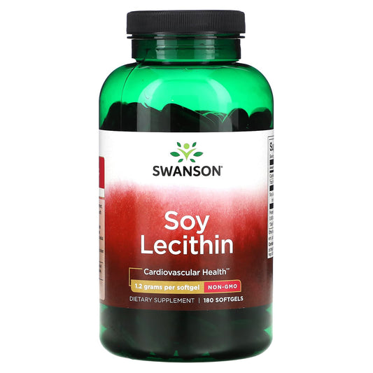 Swanson, Soy Lecithin, 1,200 mg, 180 Softgels - Image 1