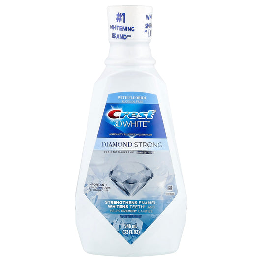 Crest 3D White Diamond Strong Anticavity Fluoride Mouthwash Wintermint 32oz - Image 1