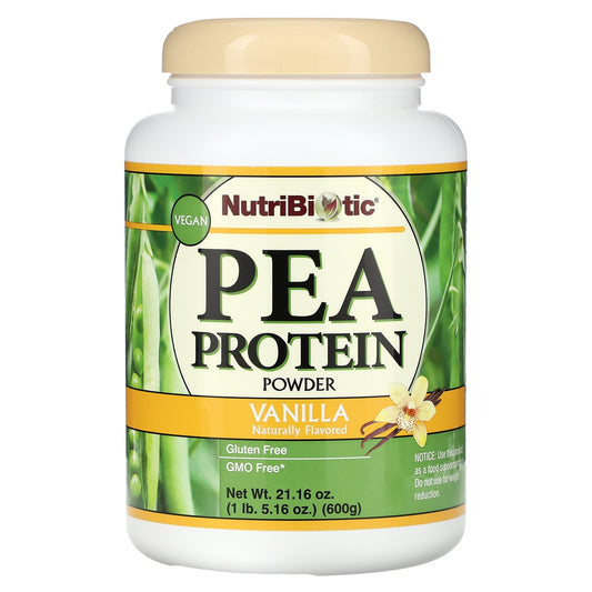 NutriBiotic, Pea Protein Powder, Vanilla , 21.16 oz (600 g) - Image 1
