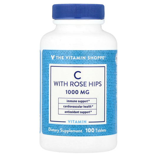 The Vitamin Shoppe, Vitamin C With Rose Hips, 100 Tablets - Image 1