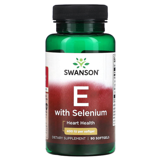 Swanson, Vitamin E with Selenium, 400 IU, 90 Softgels - Image 1