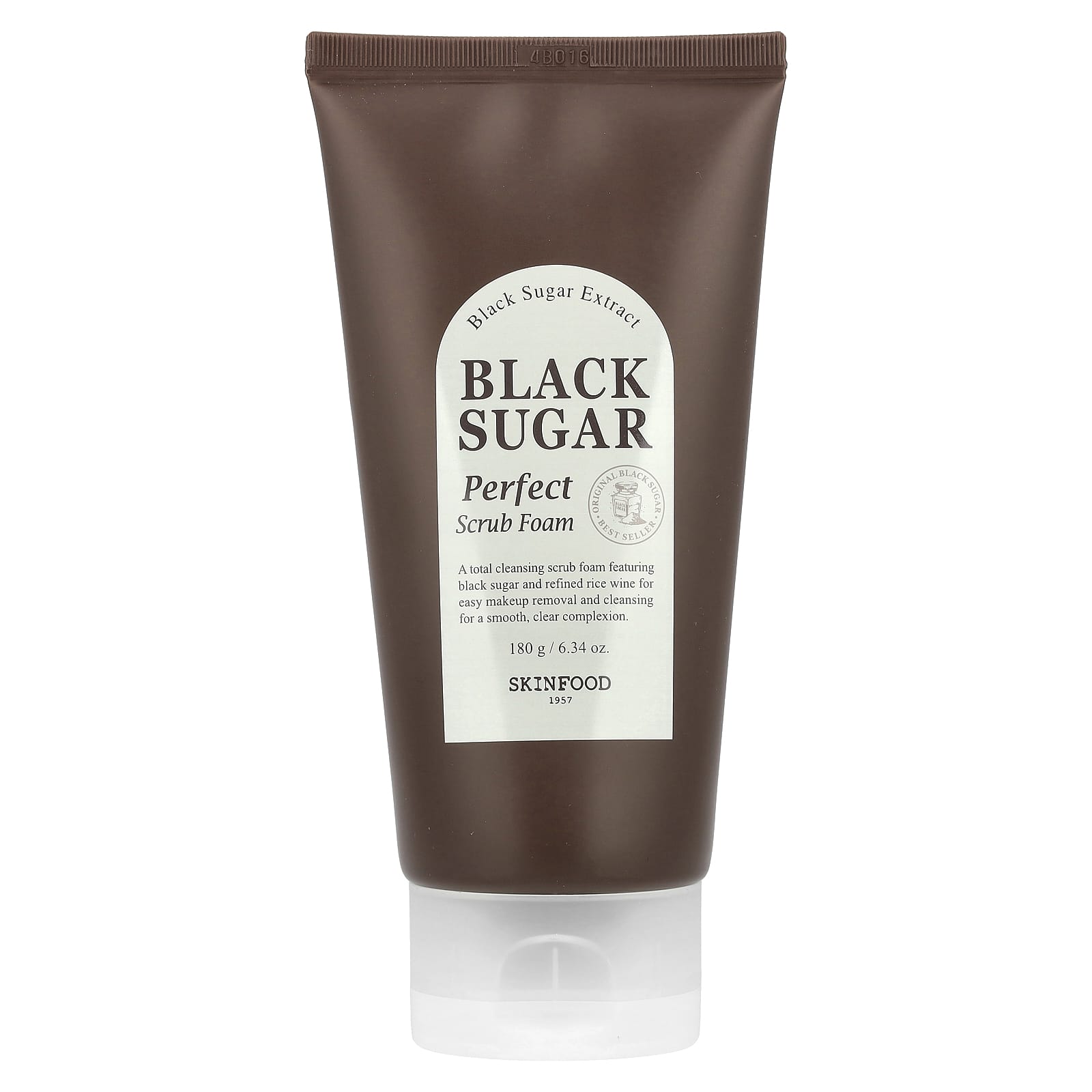 SKINFOOD, Black Sugar Perfect Scrub Foam, 6.34 oz (180 g) - Image 1
