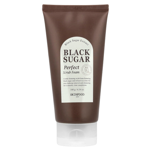 SKINFOOD, Black Sugar Perfect Scrub Foam, 6.34 oz (180 g) - Image 1