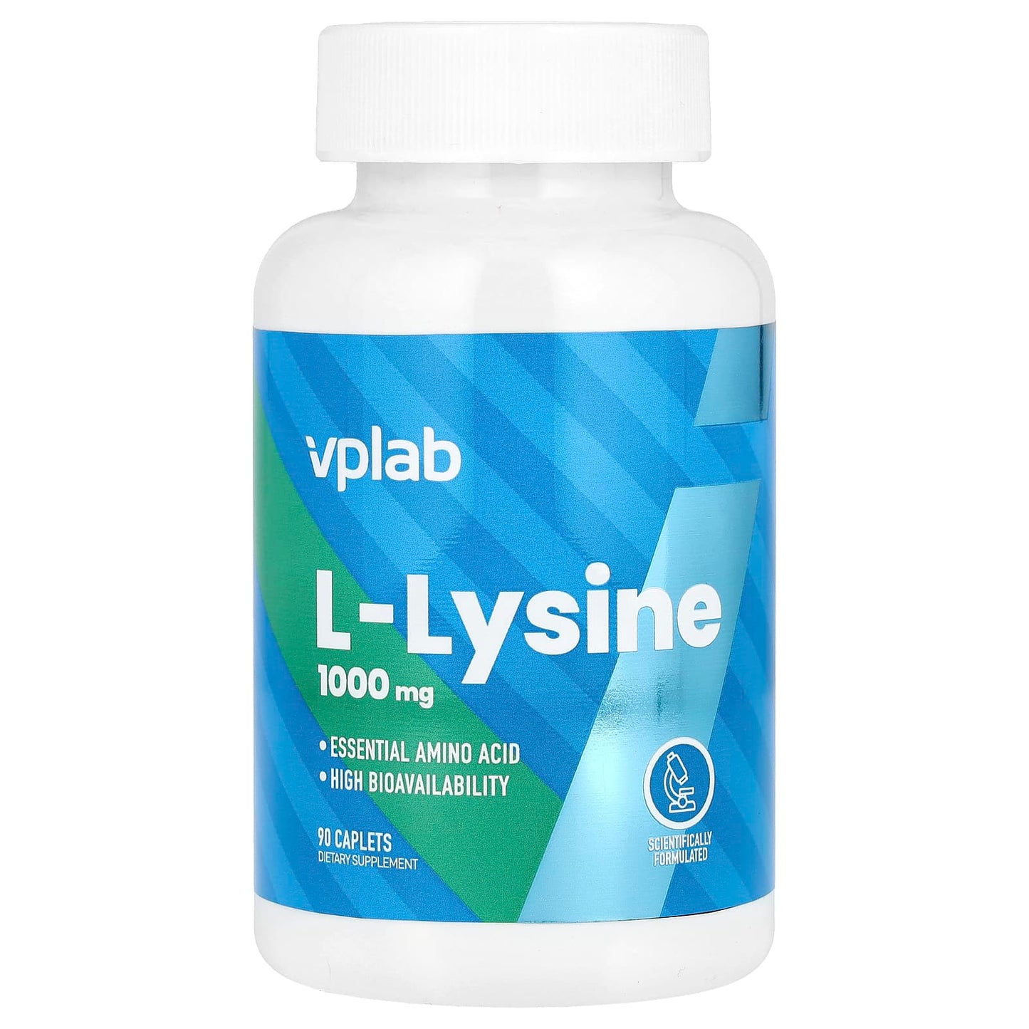 Vplab, L-Lysine, 1,000 mg, 90 Caplets - Image 1