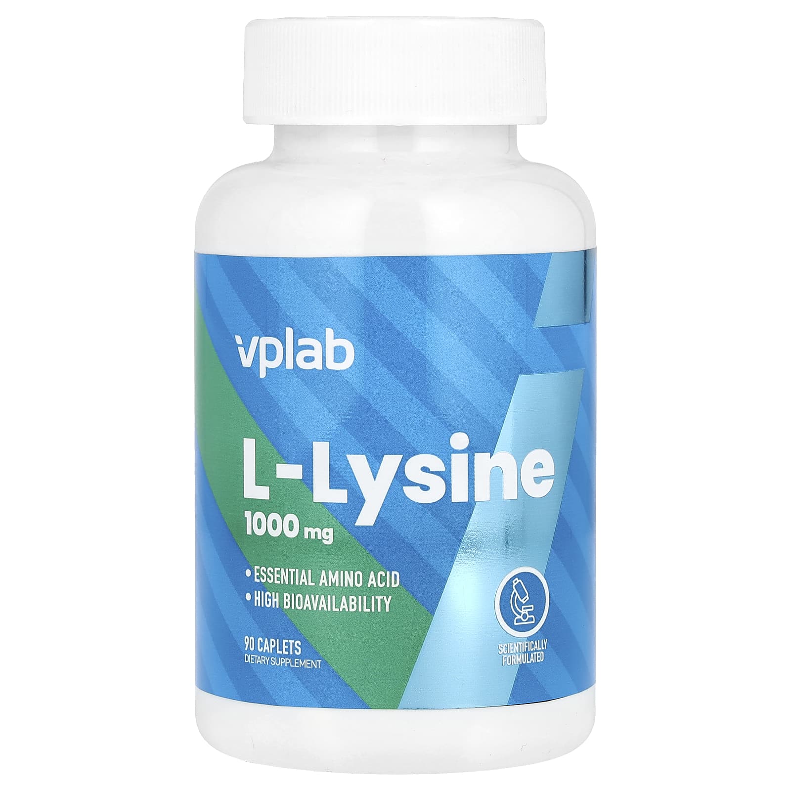 Vplab, L-Lysine, 1,000 mg, 90 Caplets - Image 1
