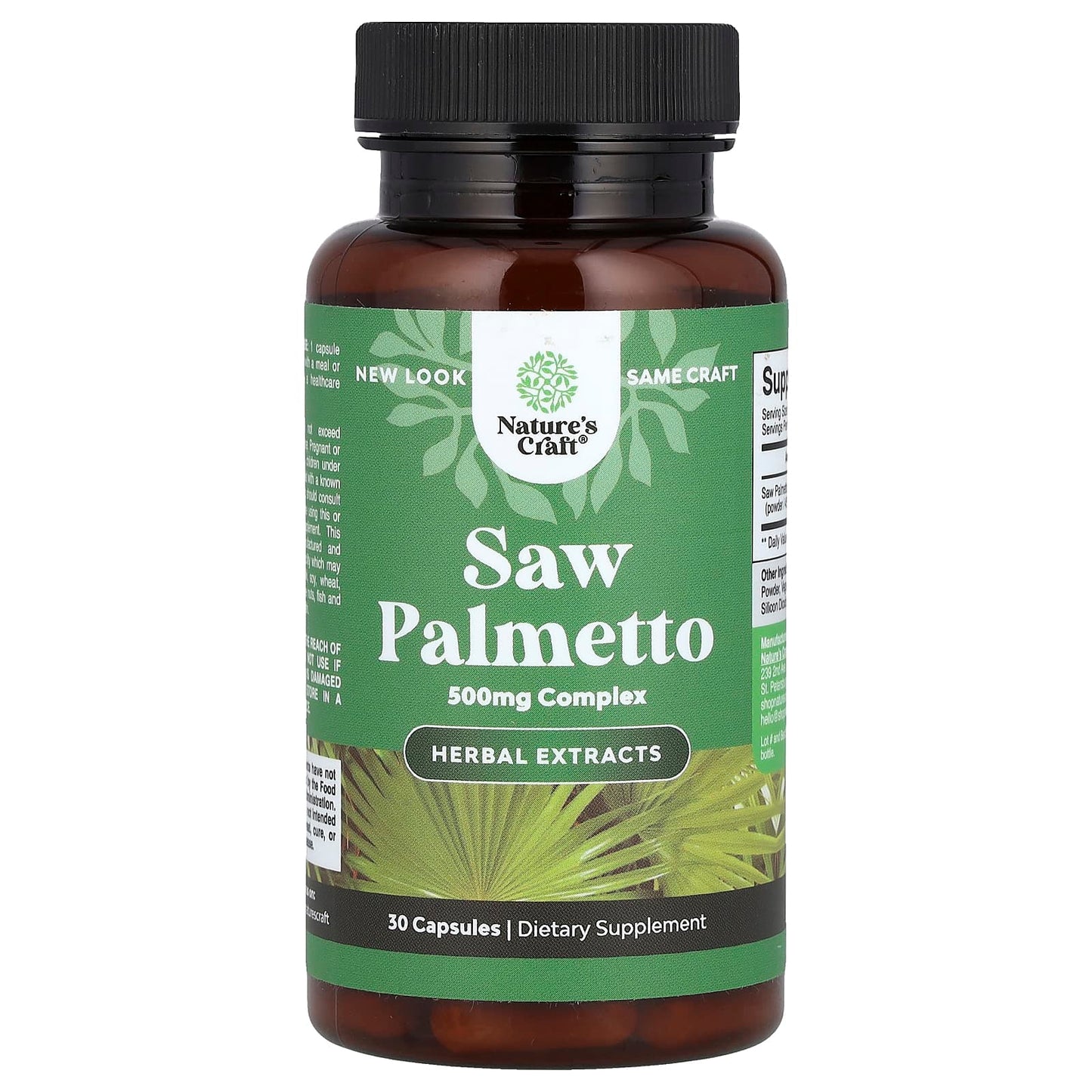 Nature's Craft, Saw Palmetto, 500 mg, 30 Capsules - Image 1