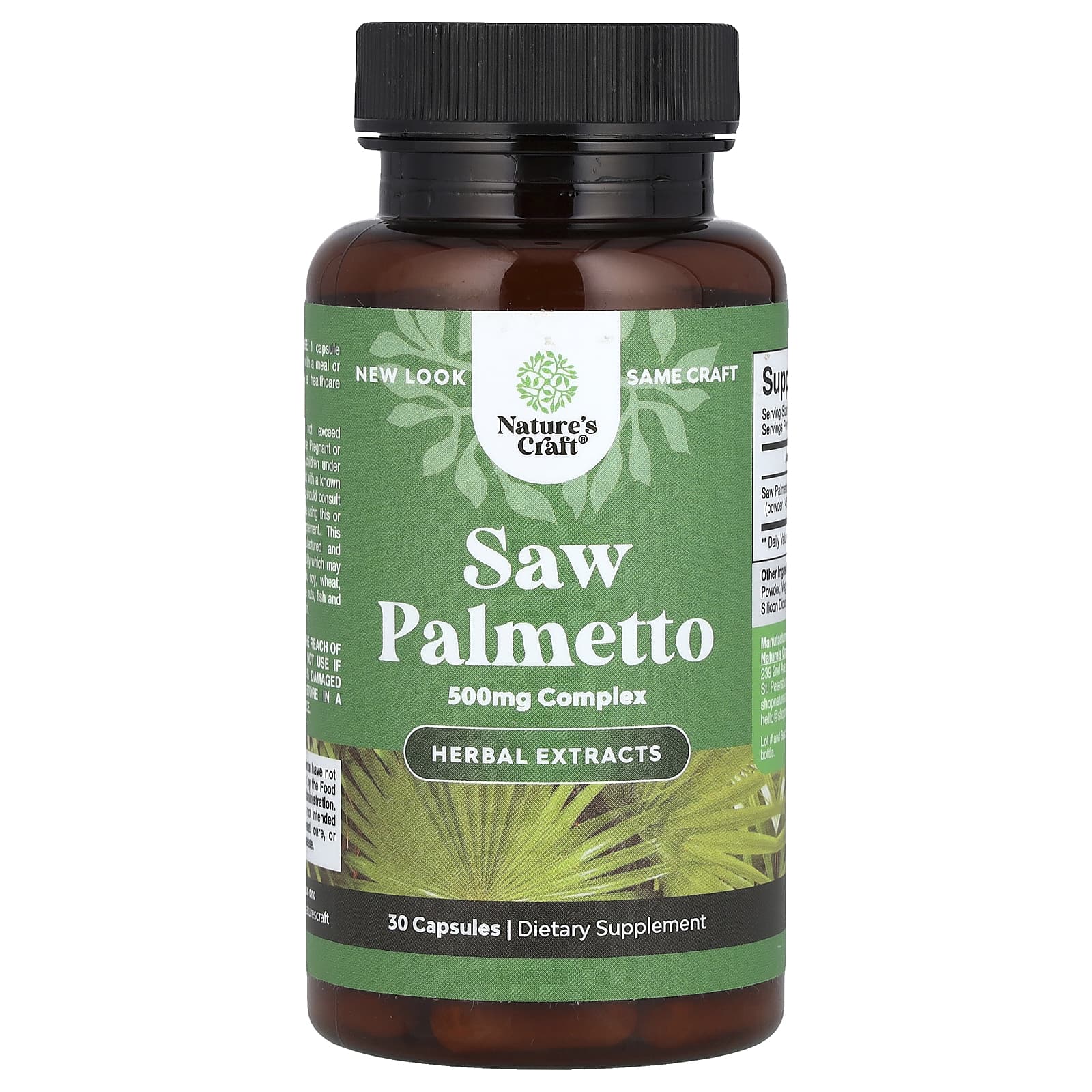 Nature's Craft, Saw Palmetto, 500 mg, 30 Capsules - Image 1