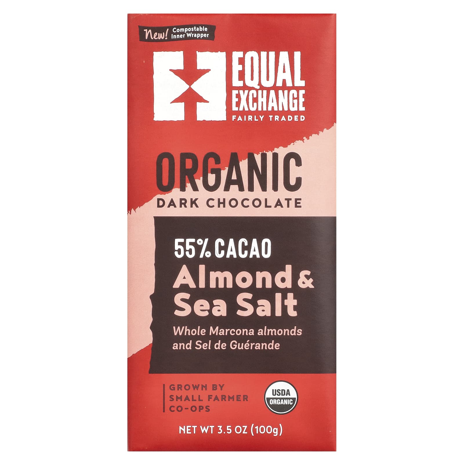 Dark Chocolate Bites with Almond & Sea Salt - Organic & Fair Trade - Image 1