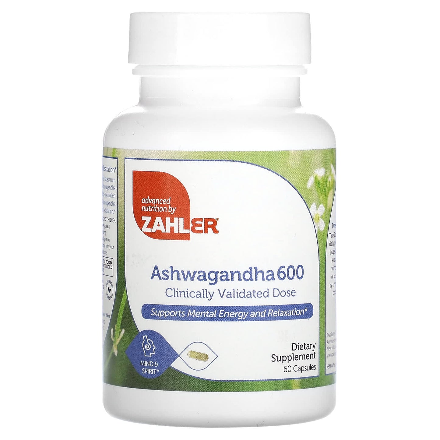 Zahler, Ashwagandha 600, Clinically Validated Dose, Supports Mental Energy & Relaxation, 60 Capsules (300 mg Per Capsule) - Image 1